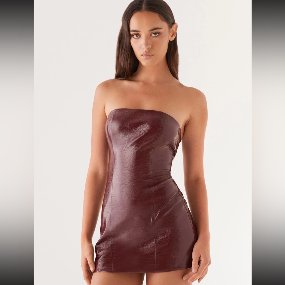 Peppermayo Exclusive - Big Shot Strapless Mini Dress - Merlot
